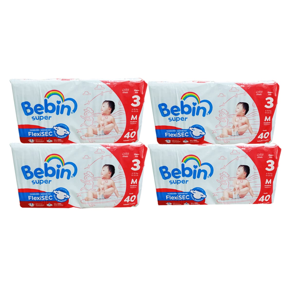 Pañal Bebin Súper Mediano 160 Piezas
