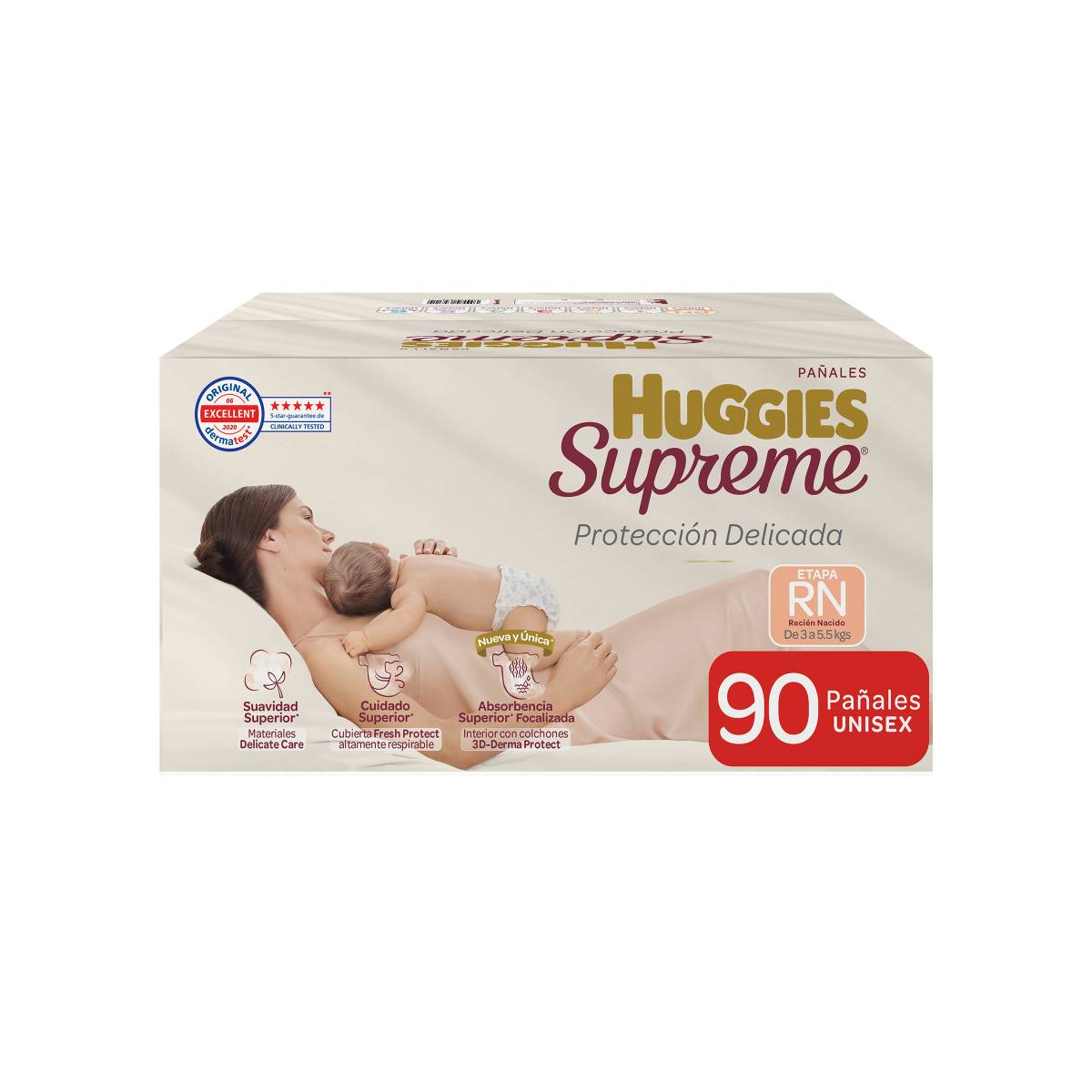 Foto 2 pulgar | Pañales Huggies Supreme Recién Nacido Unisex 90pz