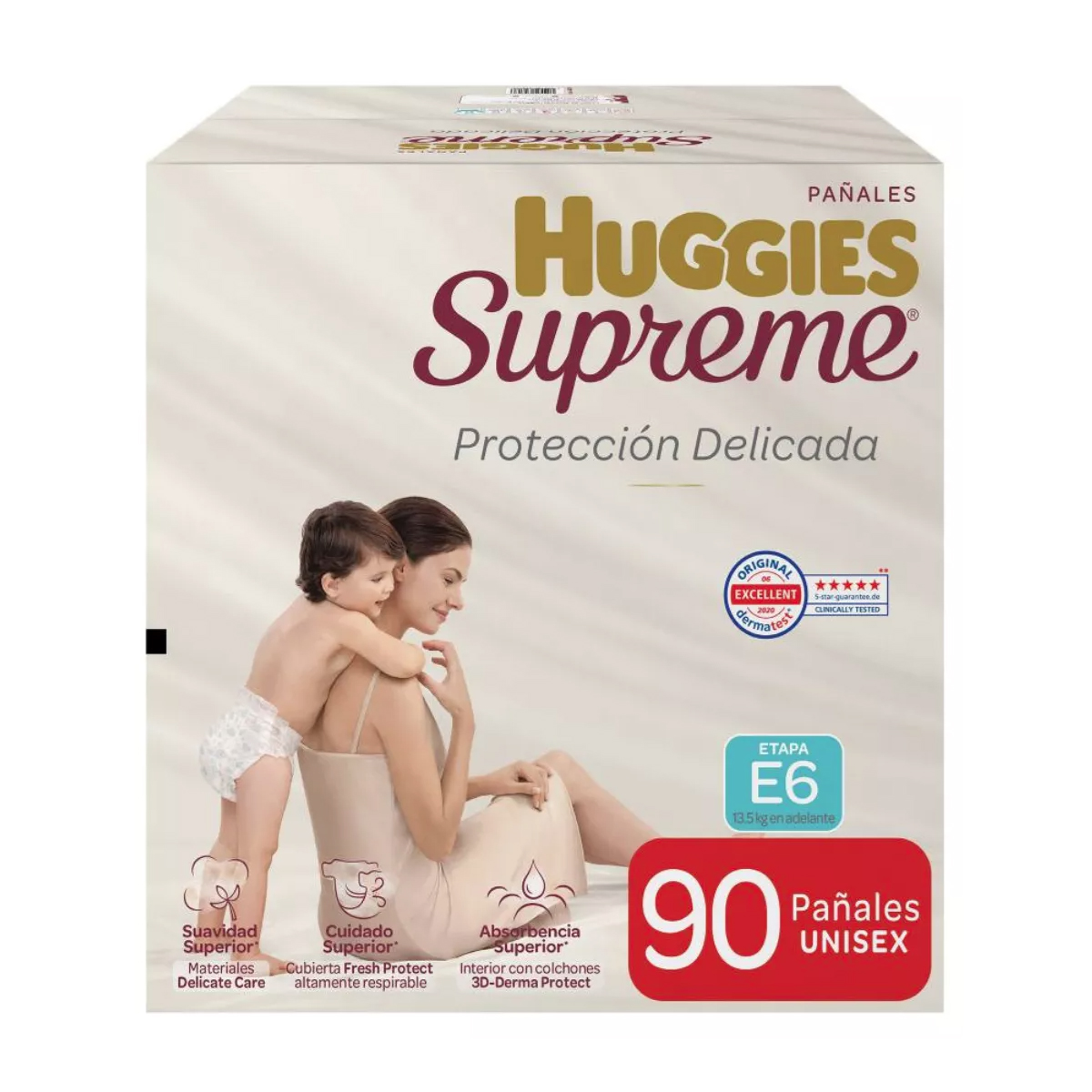 Foto 2 pulgar | Pañales Huggies Supreme Platino Etapa 6 Unisex 90 Piezas