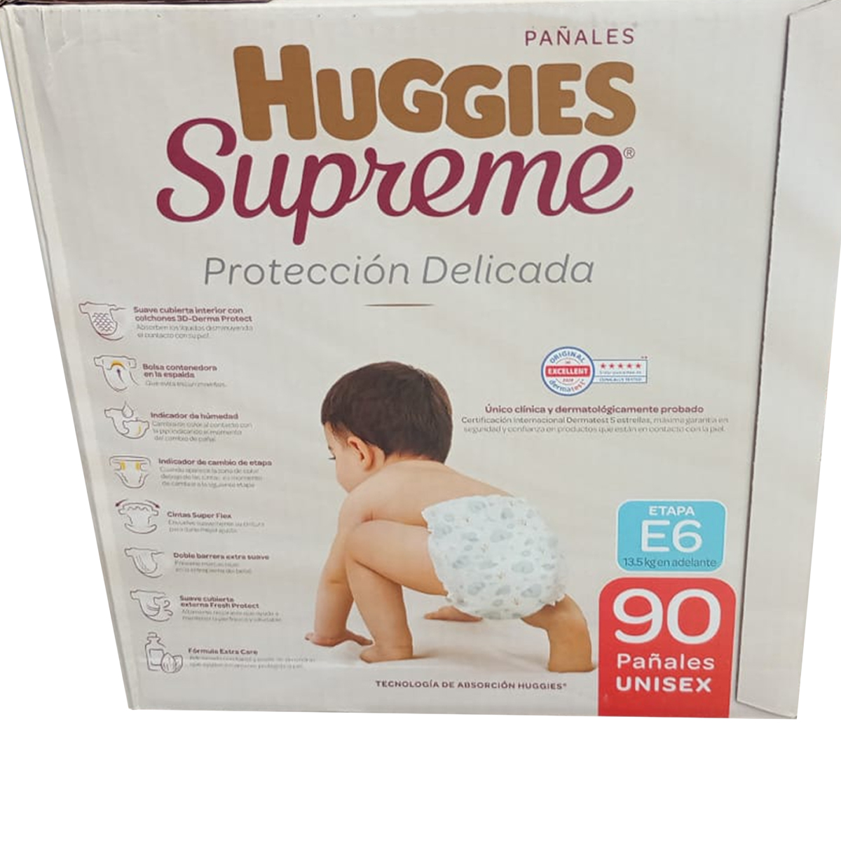 Foto 3 pulgar | Pañales Huggies Supreme Platino Etapa 6 Unisex 90 Piezas