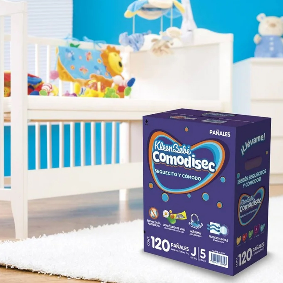 Foto 3 pulgar | Pañal Kleen Bebé Comodisec Jumbo Etapa 5 120pz