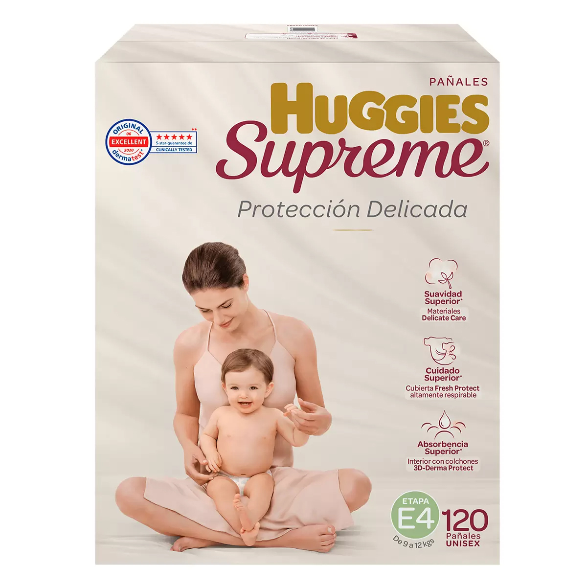 Foto 2 pulgar | Pañales Huggies Supreme Etapa 4 Unisex 120pz