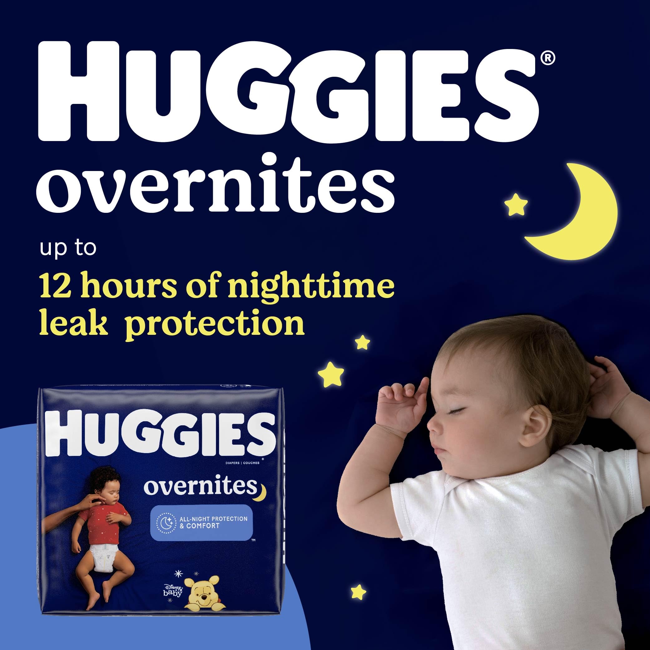 Foto 3 pulgar | Pañales Huggies Overnites Tamaño de 60 Piezas para Bebé-Venta Internacional