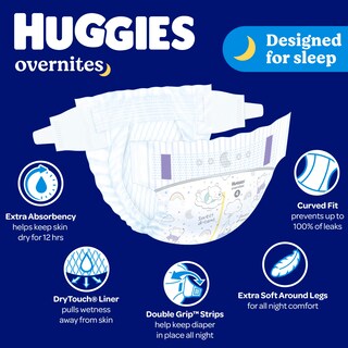 Foto 6 | Pañales Huggies Overnites Tamaño de 60 Piezas para Bebé-Venta Internacional