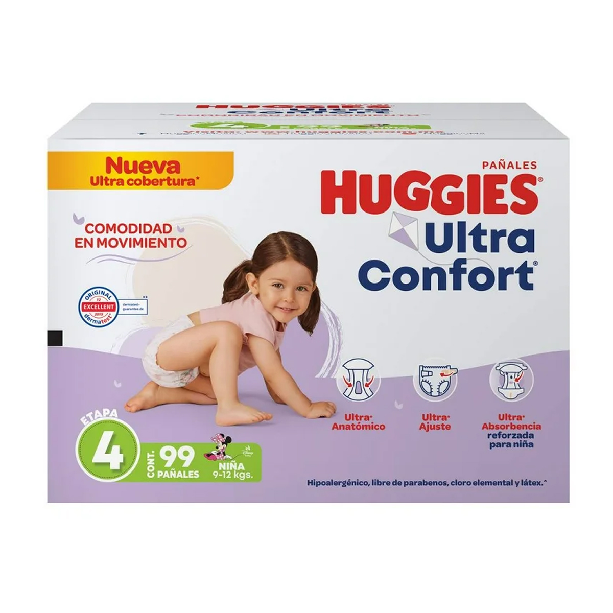 Foto 2 pulgar | Pañales Huggies Ultraconfort Etapa 4 Niña 99 Pañales