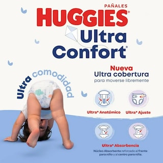 Foto 2 | Pañales Huggies Ultraconfort Etapa 4 Niña 99 Pañales