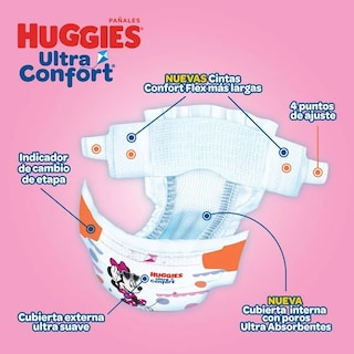 Foto 3 | Pañales Huggies Ultraconfort Etapa 7 Niña 75 Pañales