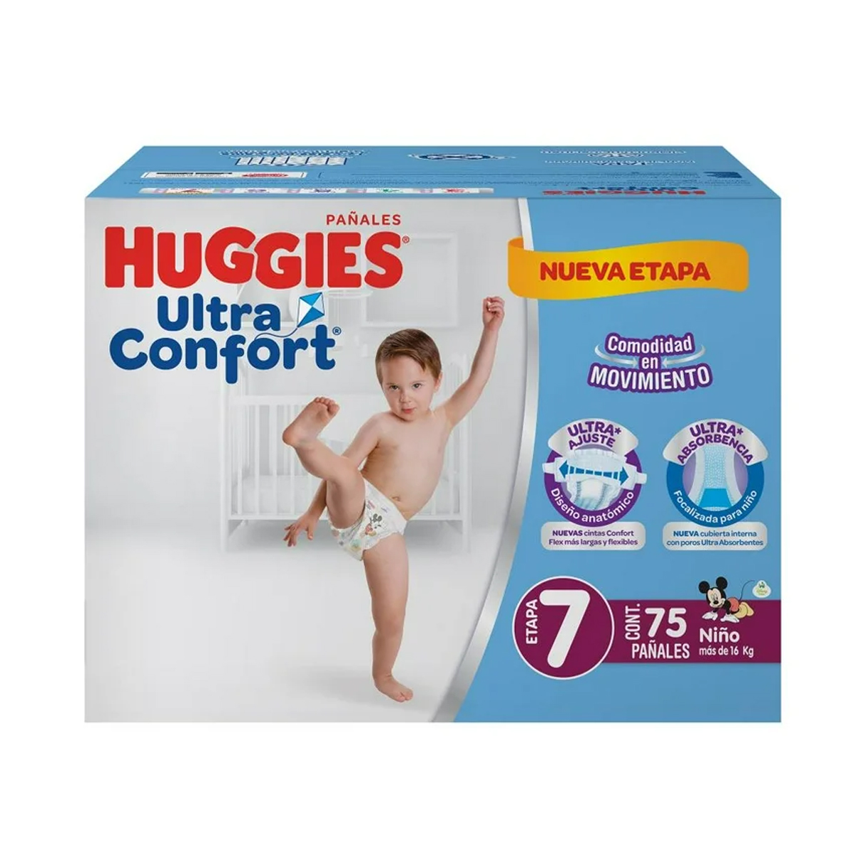 Foto 2 pulgar | Pañales Huggies Ultraconfort Etapa 7 Niño 75 Pañales