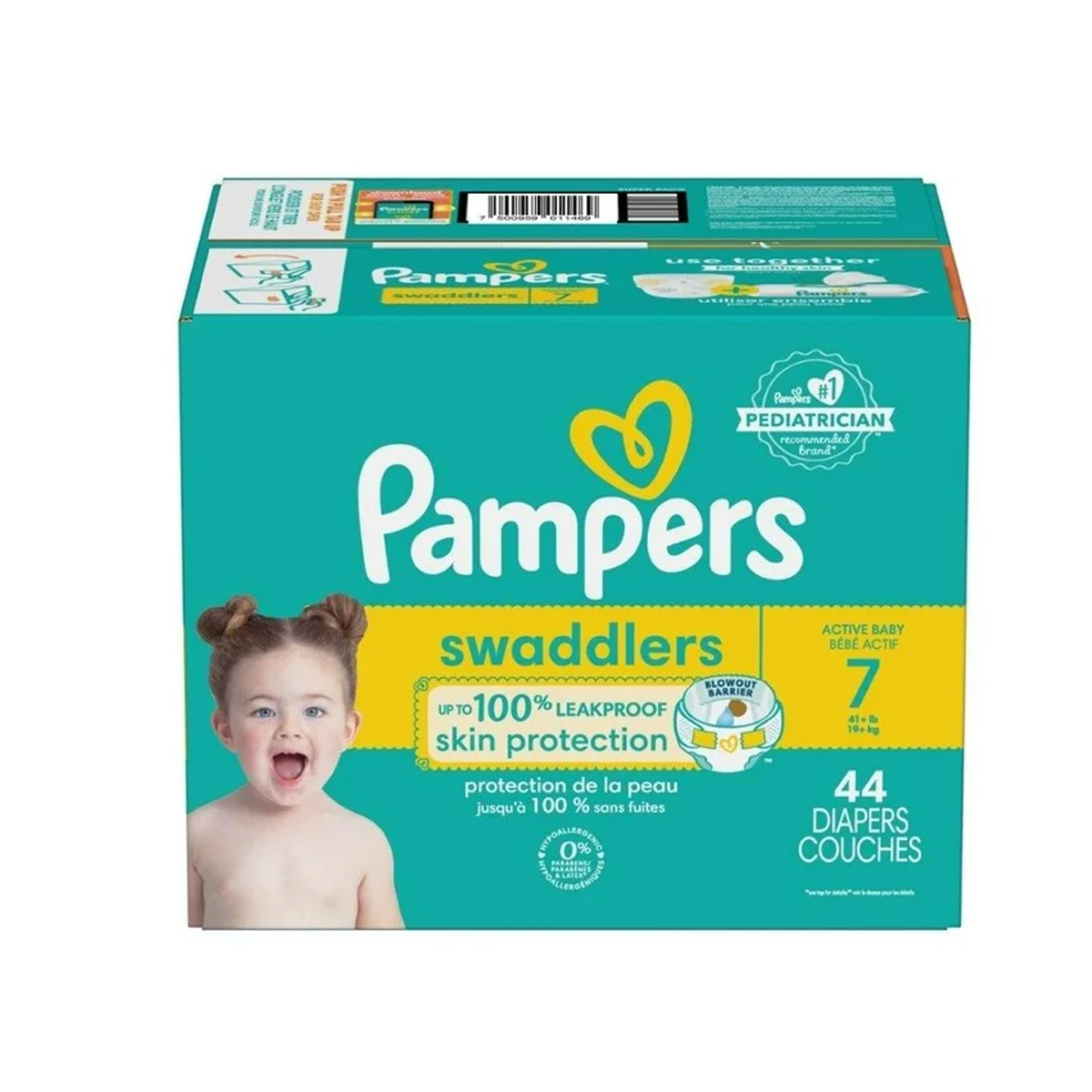 Foto 2 pulgar | Pañales Pampers Swaddlers Active Baby Talla 7 44pz