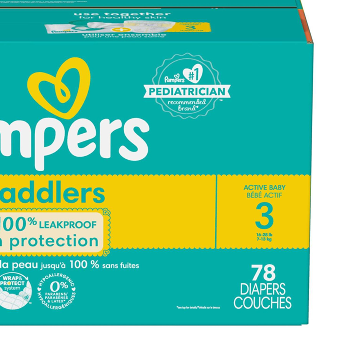 Foto 4 pulgar | Pañales Pampers Swaddlers Active Baby Talla 3 78pz