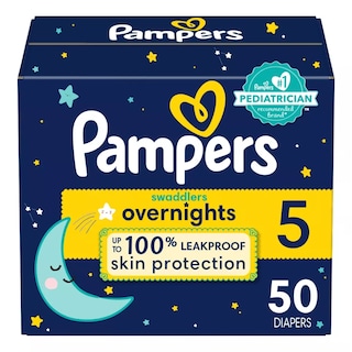 Foto 1 | Pañales Pampers Swaddlers Overnights Talla 5 50pz