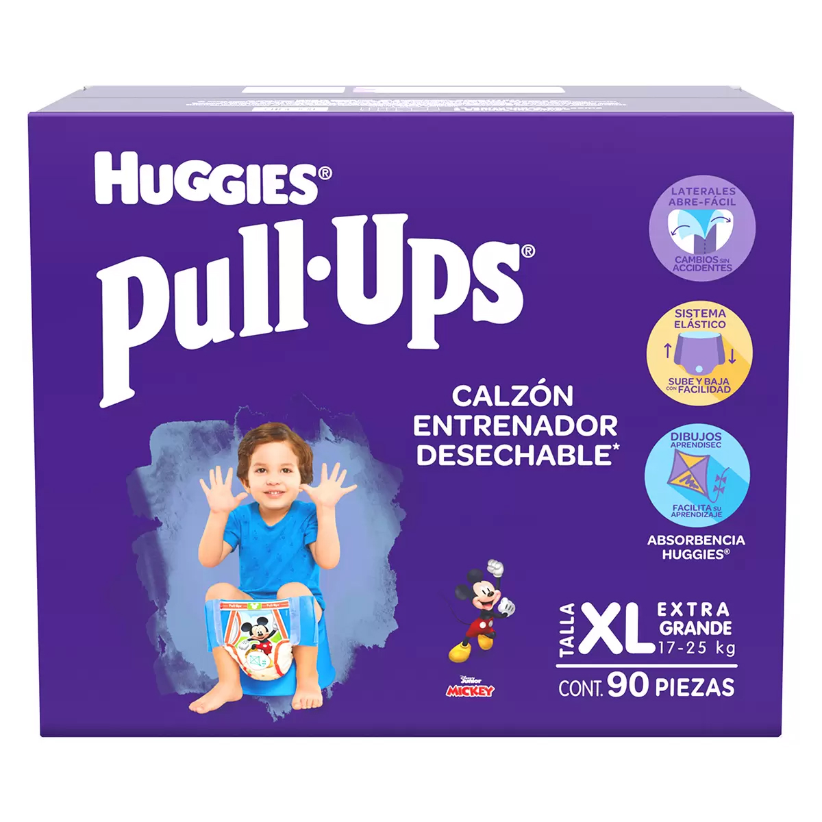 Foto 2 pulgar | Pañales Huggies Pull Ups Noche Y Dia Etapa 6 Niño 90 Piezas