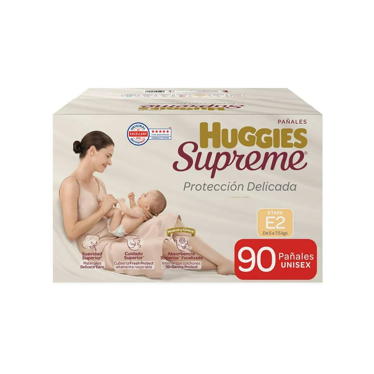 Pañales Huggies Etapa 2 Protección Delicada 90 pañales
