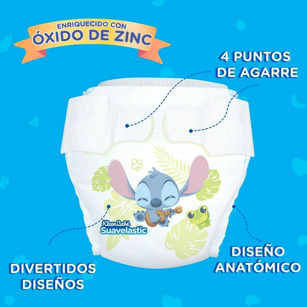 Foto 3 pulgar | Pañal Kleen Bebé Suavelastic Etapa 4 Grande 96pz Stitch