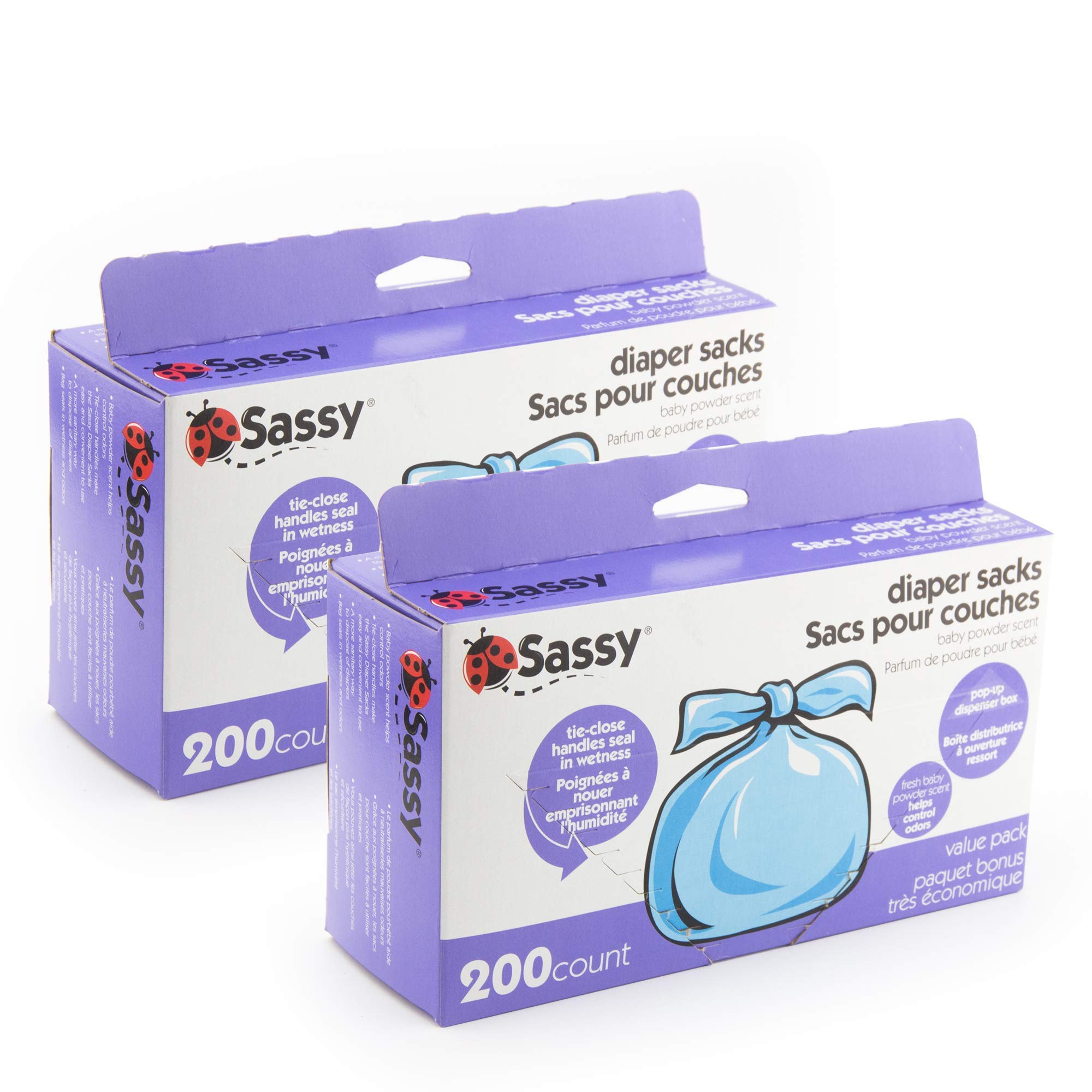 Foto 1 | Sacos De Pañales Desechables Sassy, 400 Unidades, Paquete De 2 - Venta Internacional.