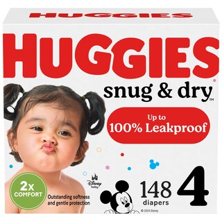 Foto 1 | Pañales Huggies Snug & Dry, Tamaño 4 (10-16 Kg), 148 Unidades - Venta Internacional.