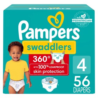 Foto 1 | Pañales Pampers Swaddlers 360, Talla 4, 56 Unidades, Para Bebé - Venta Internacional.