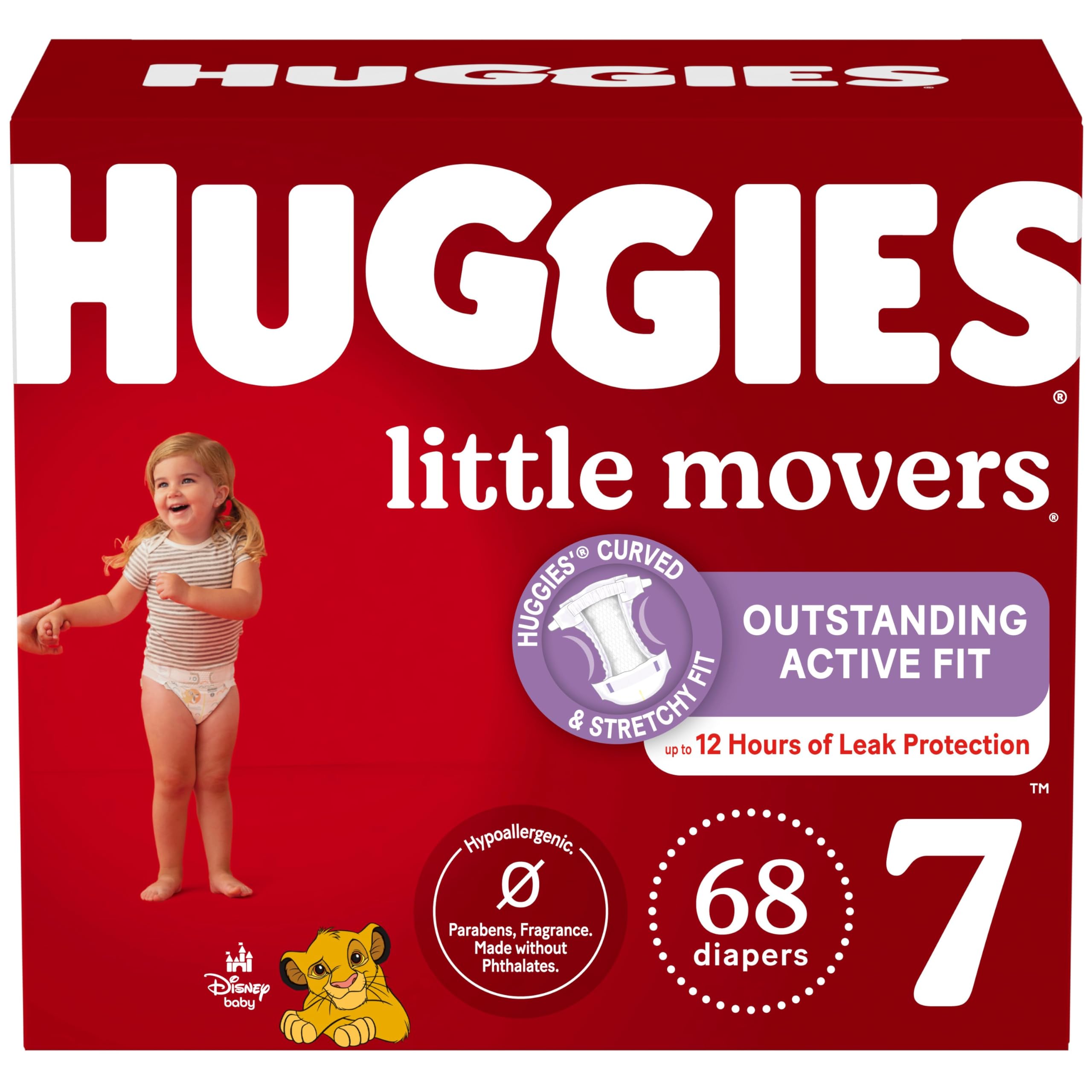 Pañales Huggies Little Movers, Talla 7 (más De 18 Kg), 68 Unidades - Venta Internacional.