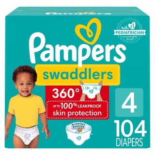 Foto 1 | Pañales Pampers Swaddlers 360, Talla 4, 104 Unidades, Para Bebé - Venta Internacional.