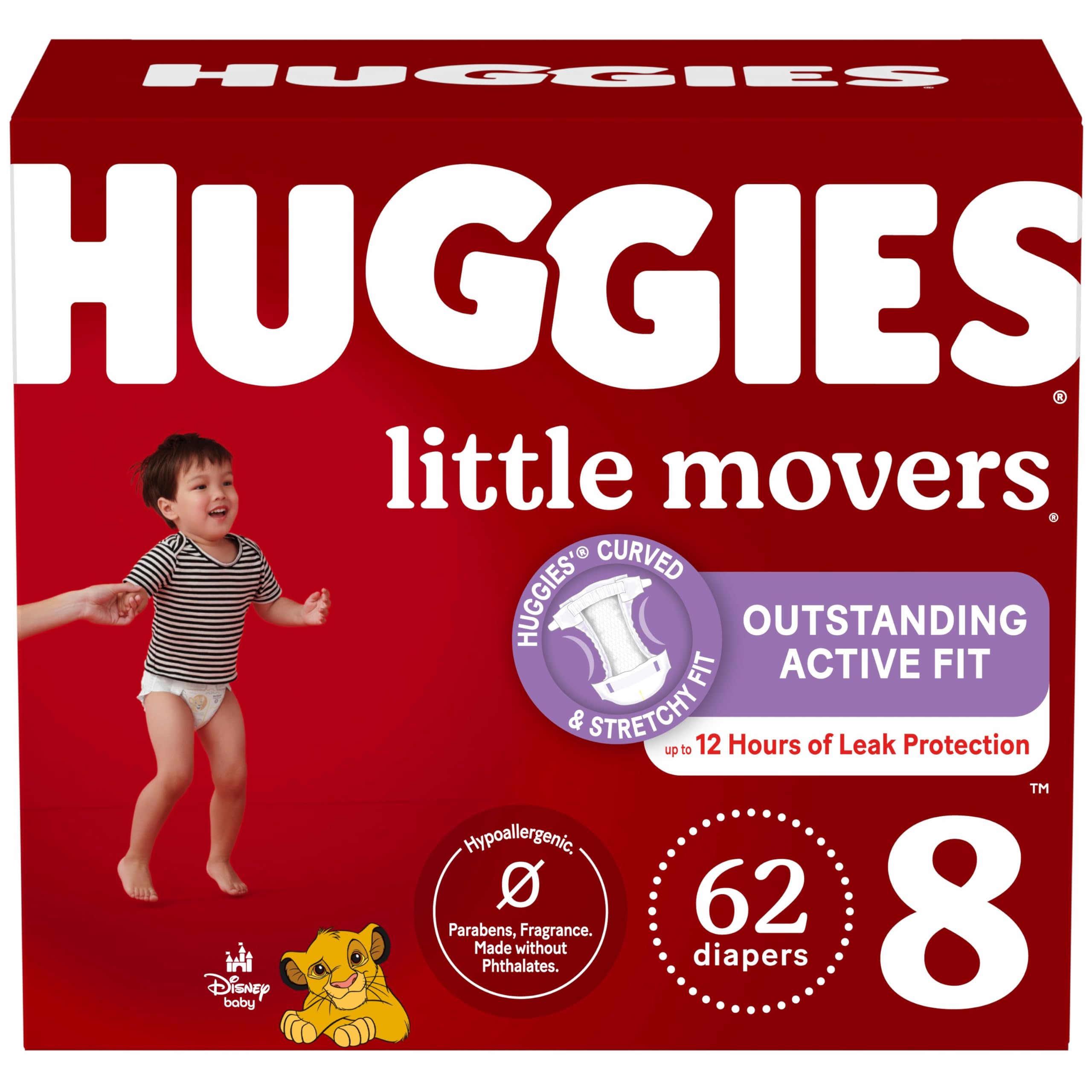 Foto 1 | Pañales Huggies Little Movers, Talla 8 (más De 21 Kg), 62 Unidades - Venta Internacional.