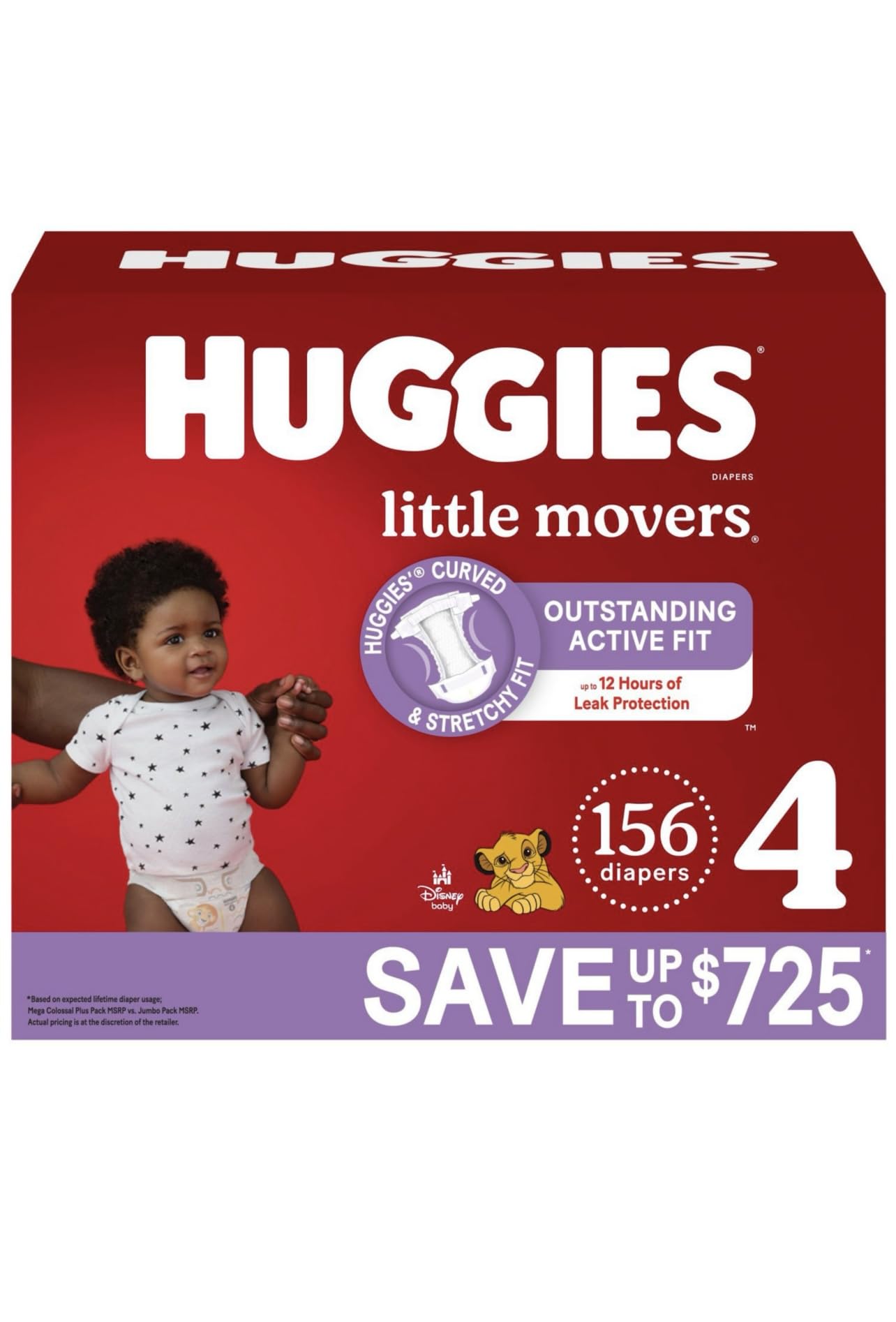 Pañales Huggies Little Movers Tamaño 4 Para 10-16 Kg (156) - Venta Internacional.