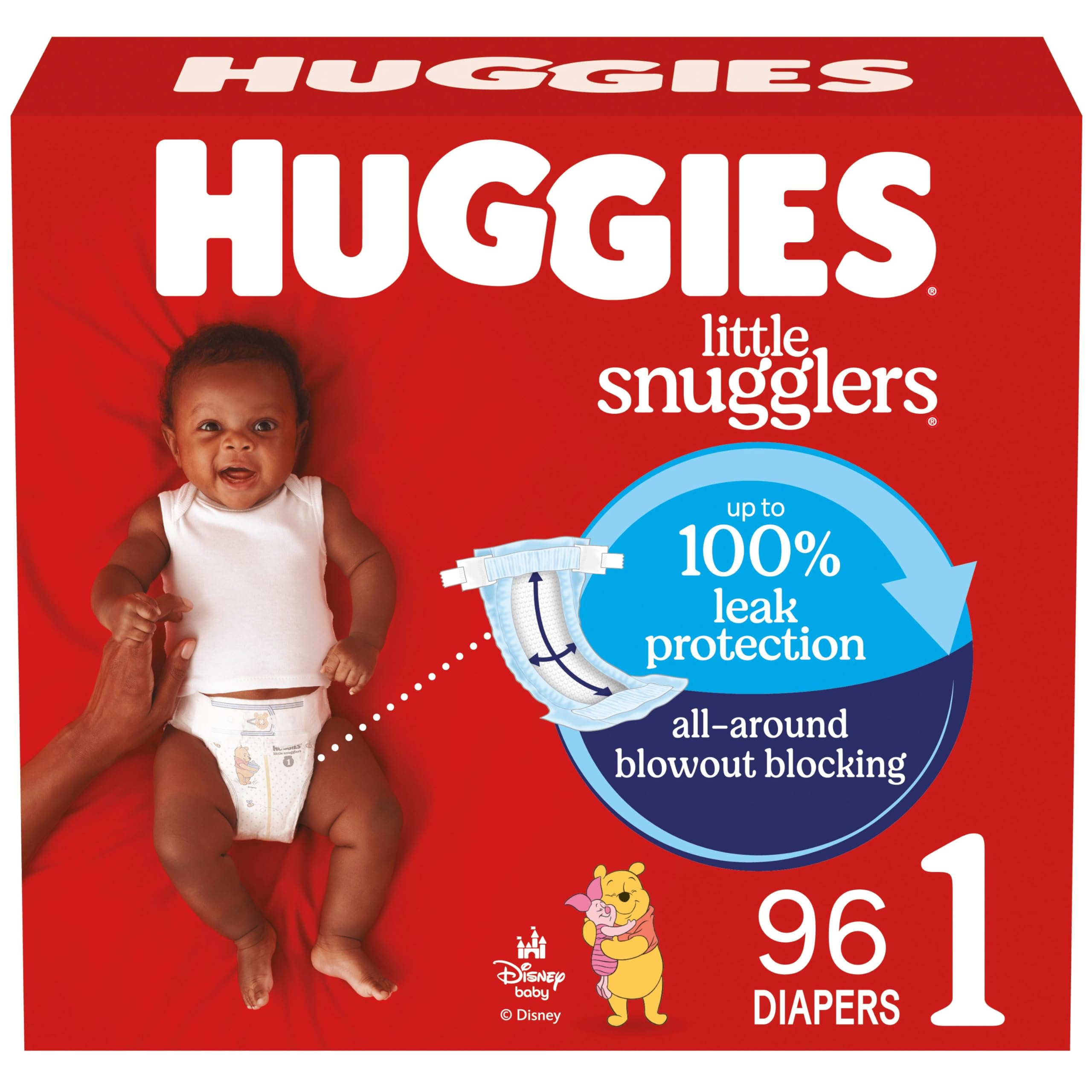 Pañales Huggies Little Snugglers  Tamaño 1 (4-6 Kg)  96 Unidades - Venta Internacional.