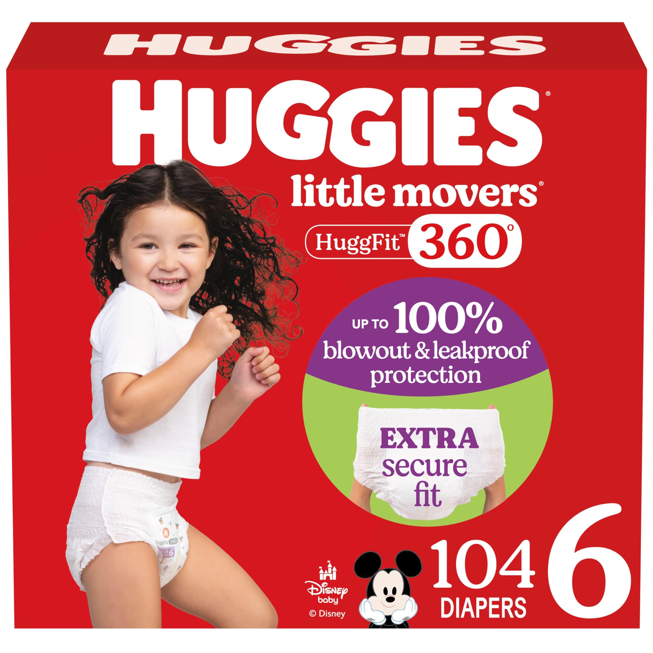 Foto 2 pulgar | Pañales Para Bebés Huggies Little Movers Huggfit 360°  Talla 6 (más De 35 Libras) - Venta Internacional.