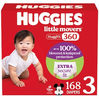 Foto 1 | Pañales Huggies Little Movers Huggfit 360° Talla 3 (7-13 Kg) X168 - Venta Internacional.