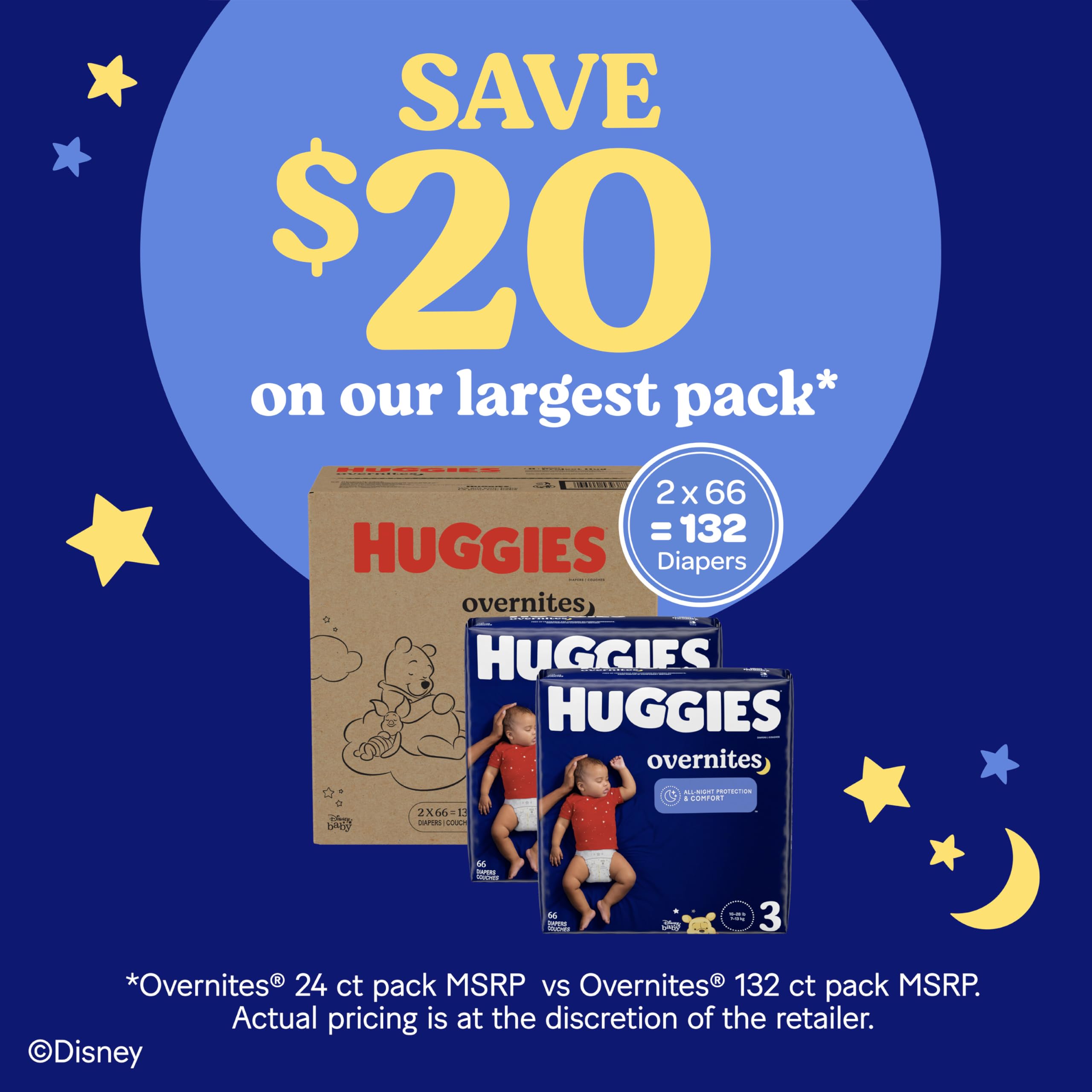 Foto 5 pulgar | Pañales De Noche Huggies Overnites Talla 3 (7-13 Kg) 66 Unidades - Venta Internacional.
