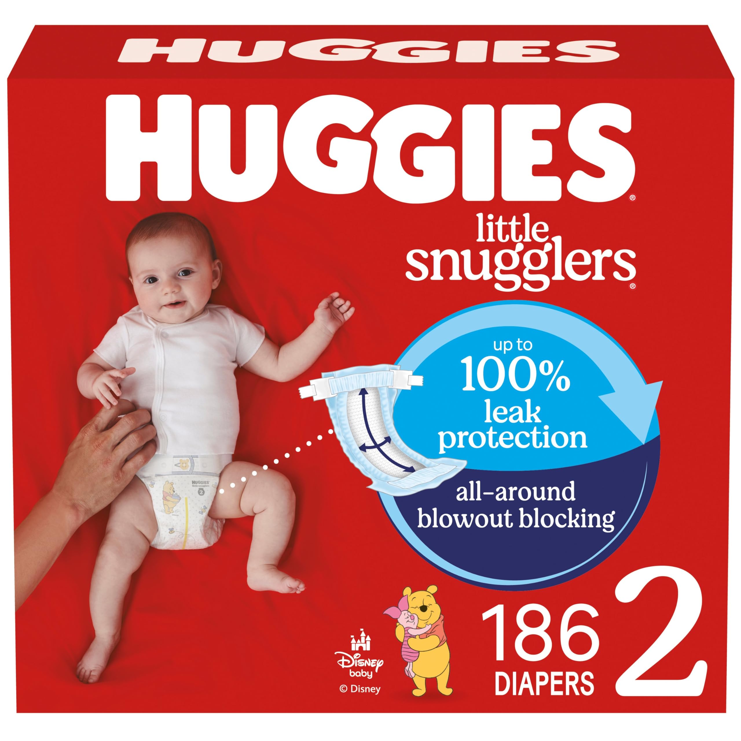 Foto 2 pulgar | Pañales Huggies Little Snugglers  Tamaño 2 (5-8 Kg)  186 Unidades - Venta Internacional.