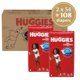 Foto 2 | Pañales Huggies Little Snugglers Tamaño 6 Más De 35 Libras 108 Unidades - Venta Internacional.