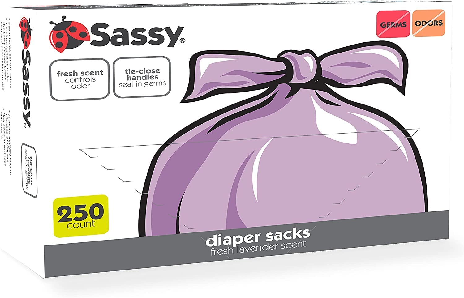 Foto 1 | Sacos Desechables Para Pañales Sassy  250 Unidades  Con Aroma A Lavanda - Venta Internacional.