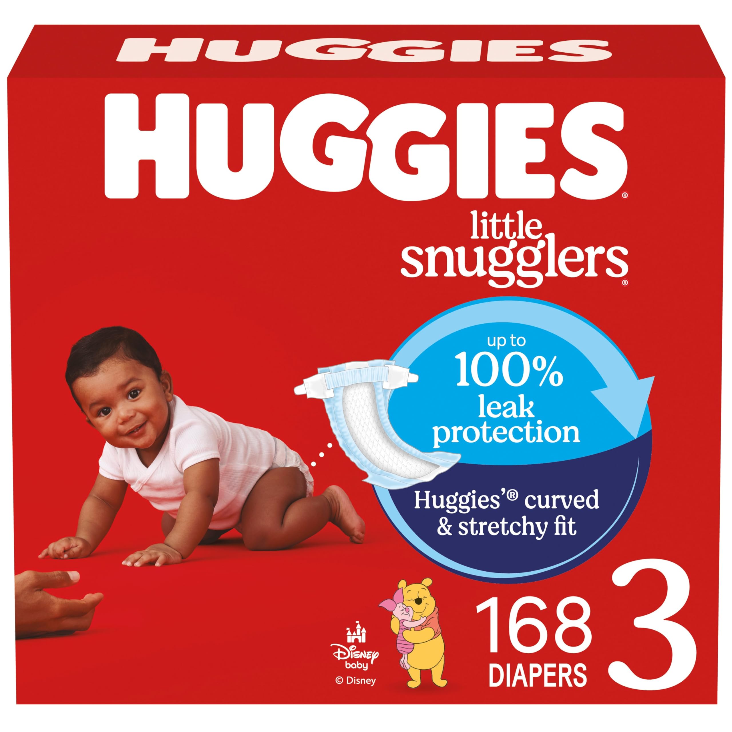 Pañales Huggies Little Snugglers  Tamaño 3 (7-13 Kg)  168 Unidades - Venta Internacional.