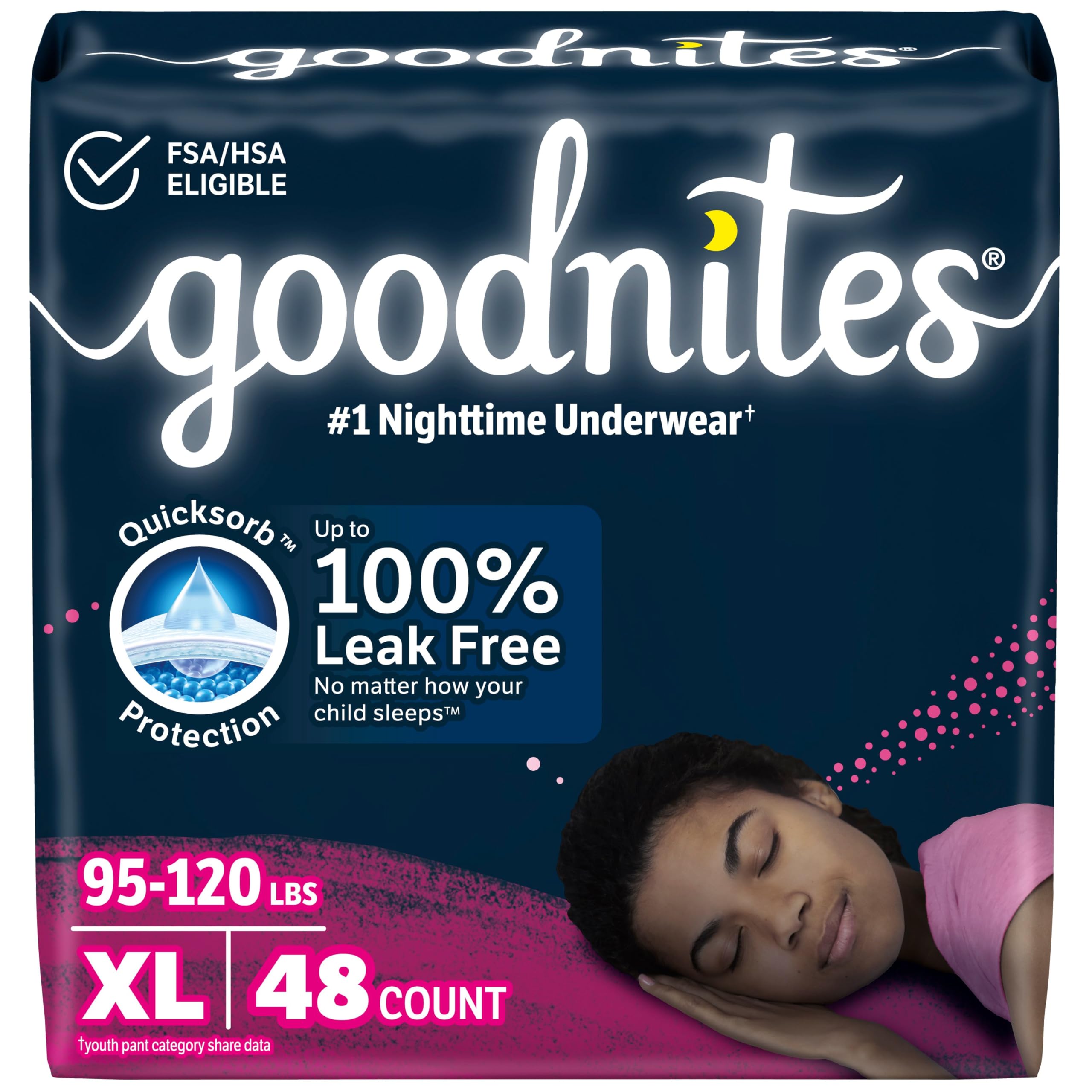 Foto 2 pulgar | Ropa Interior Para Orinar La Cama Goodnites Para Niñas  Talla Xl  95 A 120 Libras  48 Unidades - Venta Internacional.