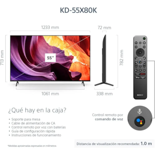 Foto 2 | Sony Smart Tv 55'' X80ck Led 4k Uhd Hdr Google Tv Reacondicionado