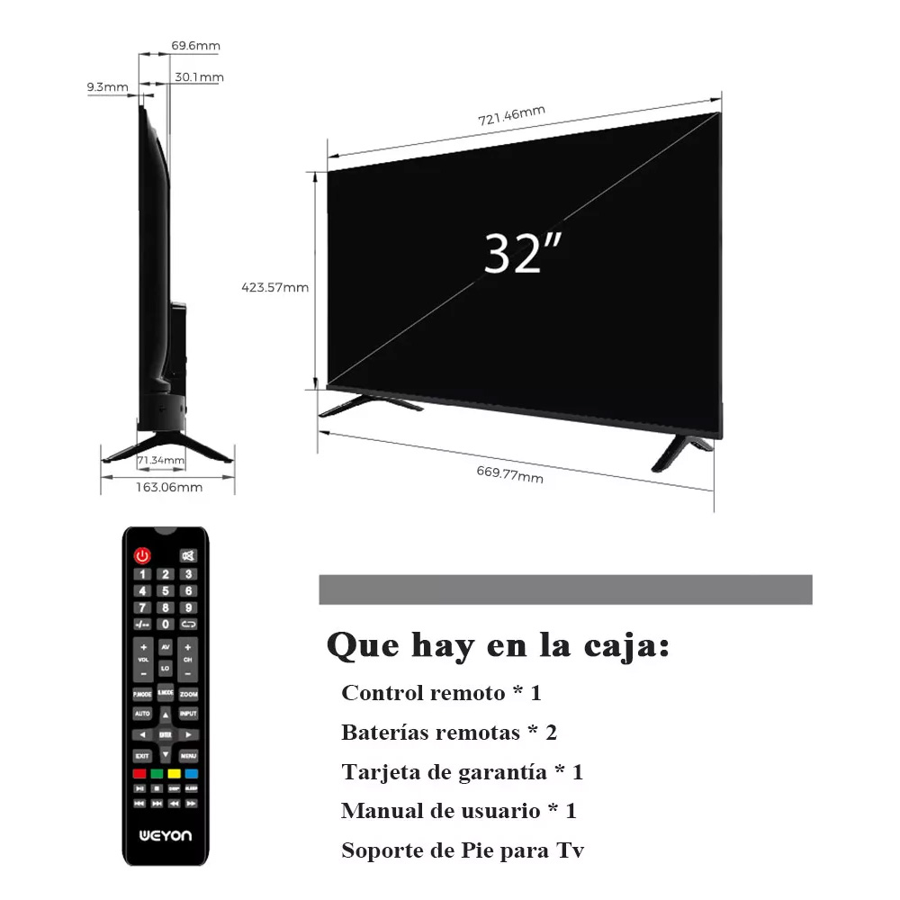 Foto 7 pulgar | Pantalla 32 Pulgadas Weyon Led Hd Hdmi Usb 32wadmx