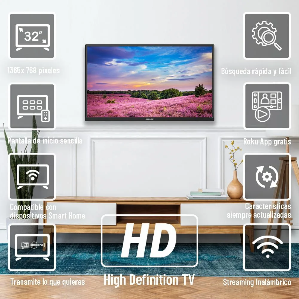 Foto 2 | Sharp Smart Roku Tv 32'' Led Hd - 2t-c32cf2ur