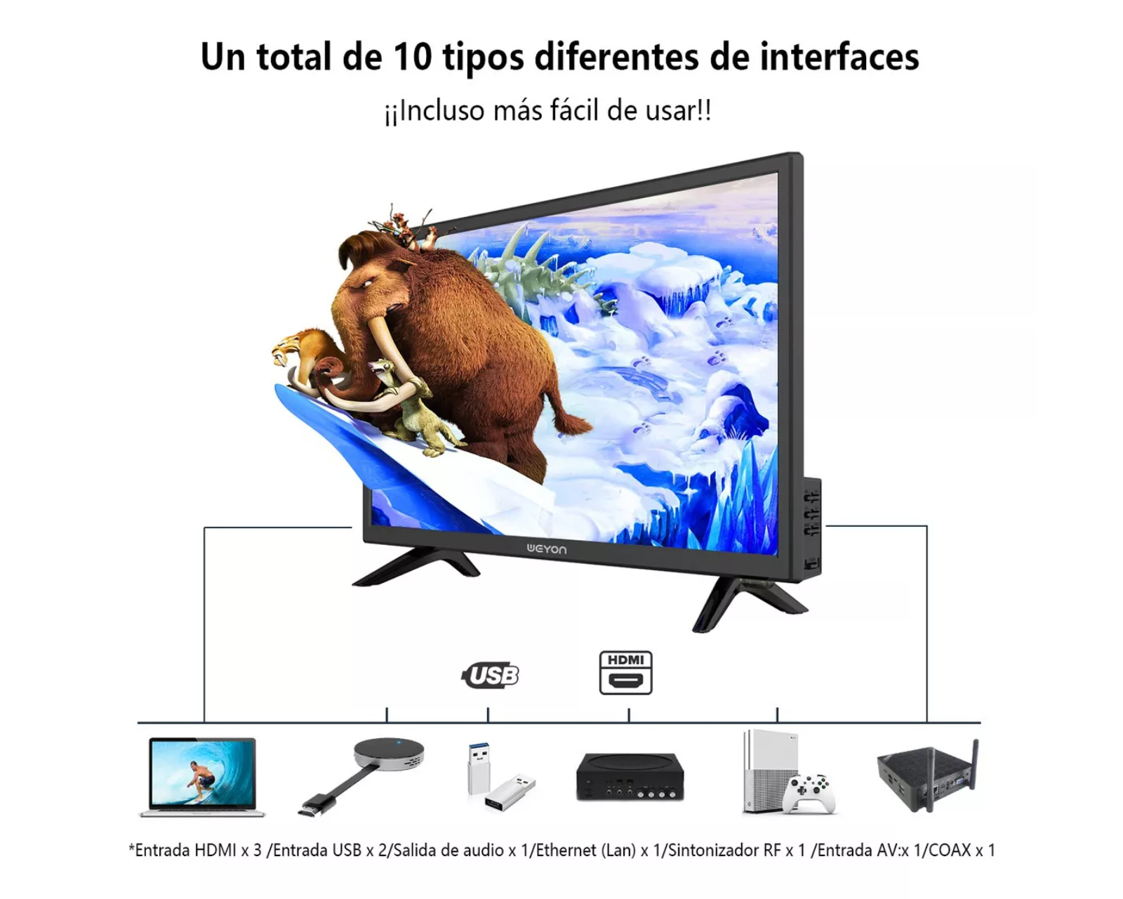 Foto 6 pulgar | Pantalla Smart Tv 24 Pulgadas Weyon Android Hd Television 24wdsnmx