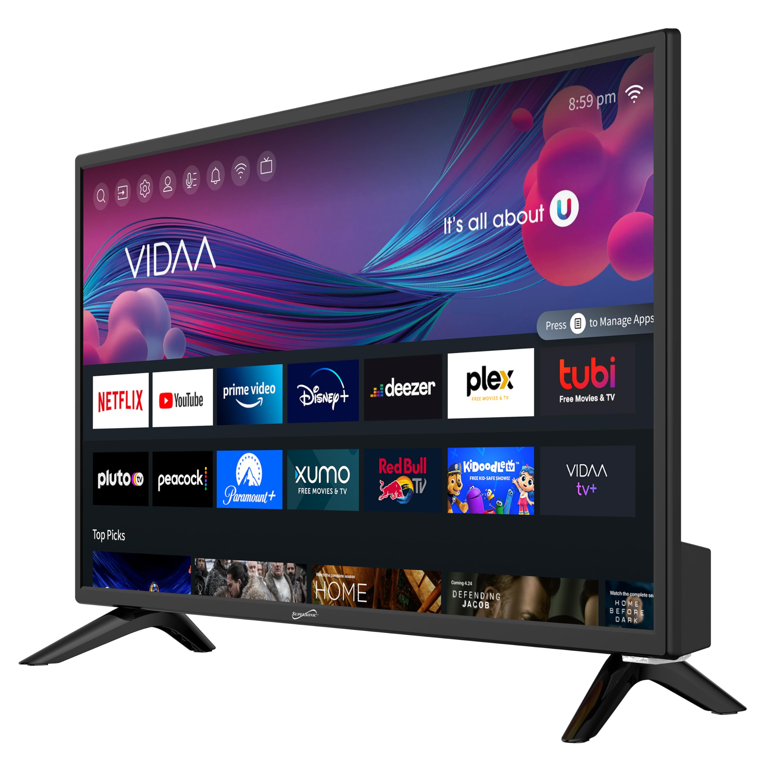 Foto 6 pulgar | Smart Hdtv Supersonic Sc-2426sdvd De 24 Pulgadas Con Reproductor De Dvd 1080p - Venta Internacional.