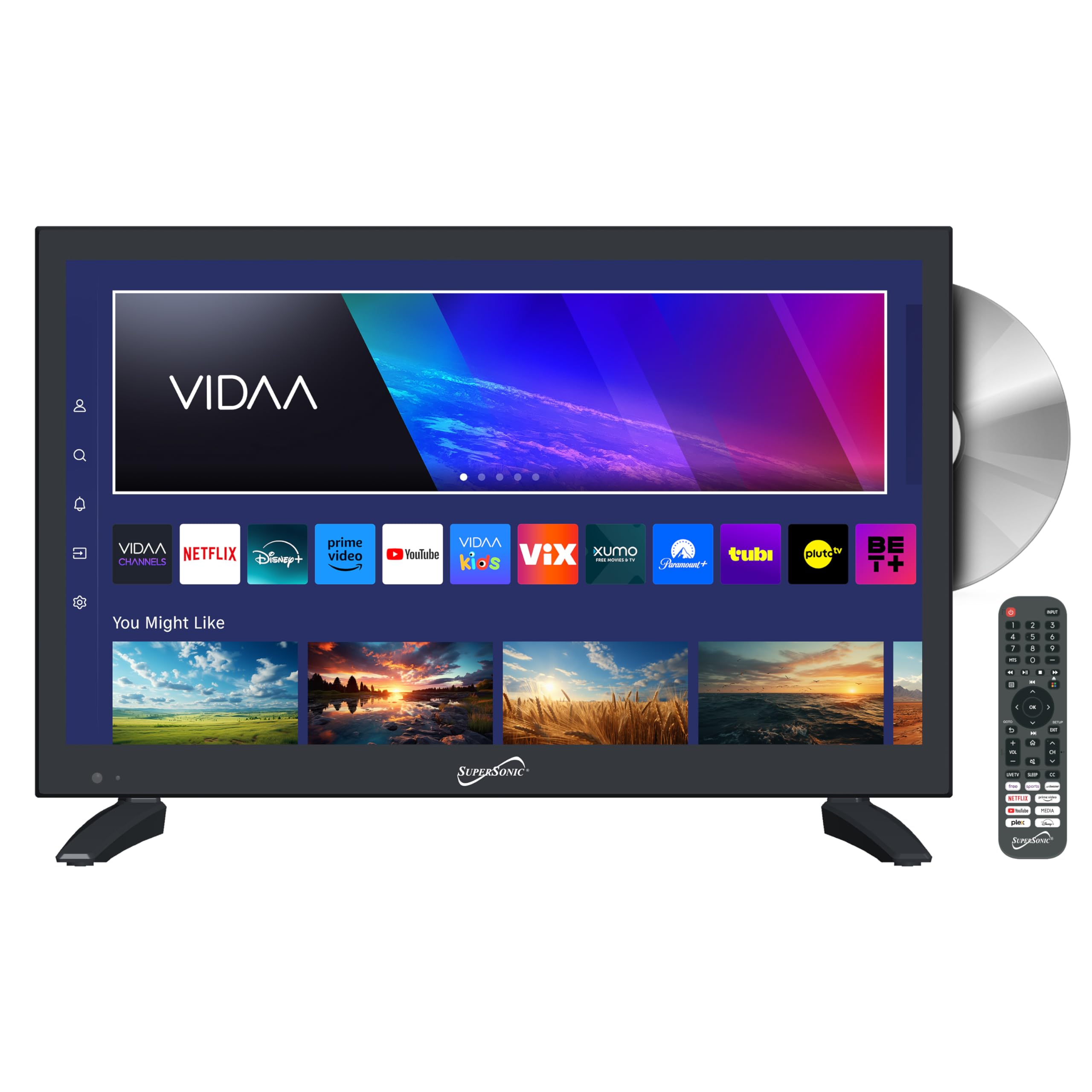 Foto 1 | Smart Hdtv Supersonic Sc-1926dvd De 19 Pulgadas Con Reproductor De Dvd 1080p - Venta Internacional.