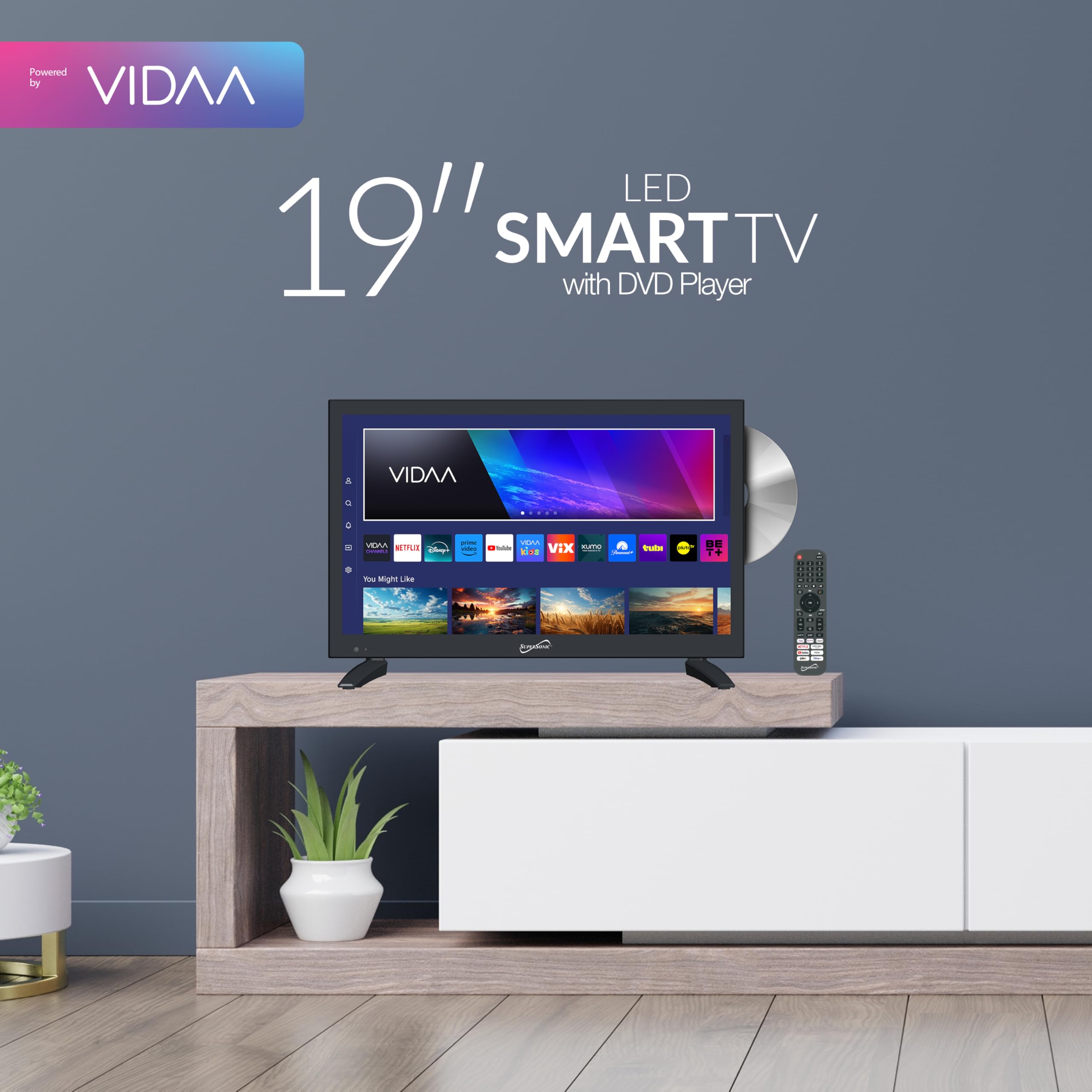 Foto 5 pulgar | Smart Hdtv Supersonic Sc-1926dvd De 19 Pulgadas Con Reproductor De Dvd 1080p - Venta Internacional.