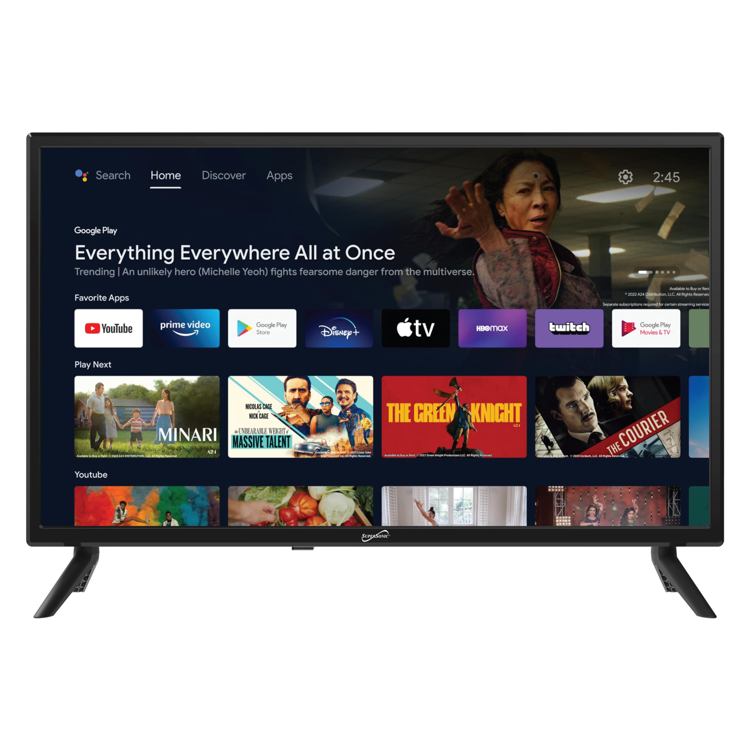 Foto 6 pulgar | Smart Hdtv Supersonic Sc-2450gtv-a 60 Hz  24 Pulgadas  1080p - Venta Internacional.