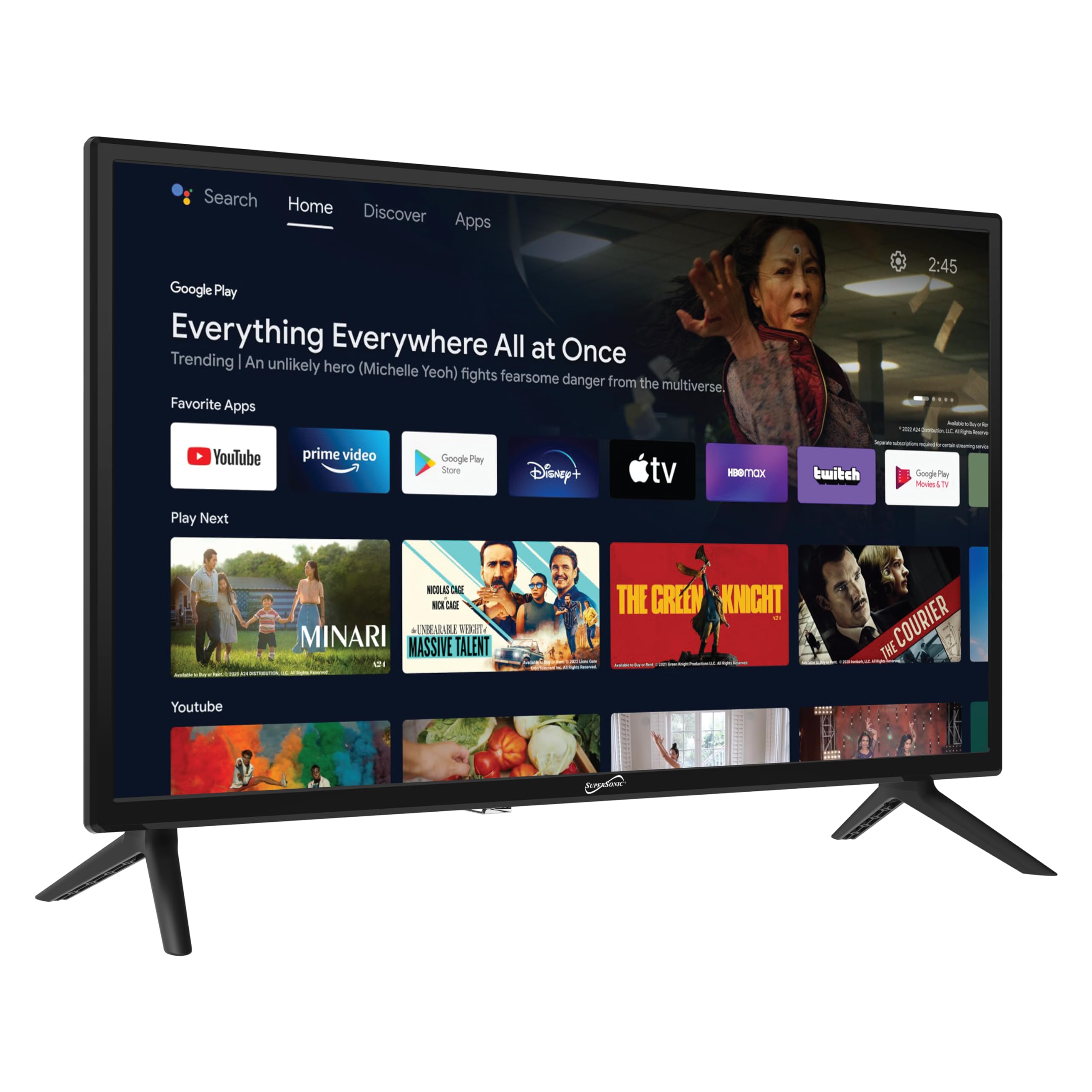 Foto 7 pulgar | Smart Hdtv Supersonic Sc-2450gtv-a 60 Hz  24 Pulgadas  1080p - Venta Internacional.