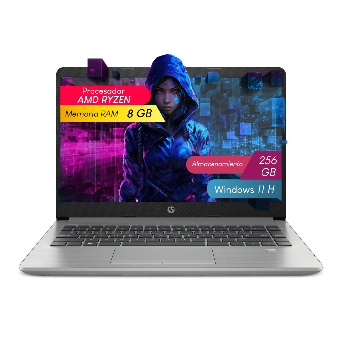 Laptop Hp 245 G9 Amd Ryzen 5-5625u 8gbram 256gb Ssd 14'' W11 Home Color Silver 7e3h4lt