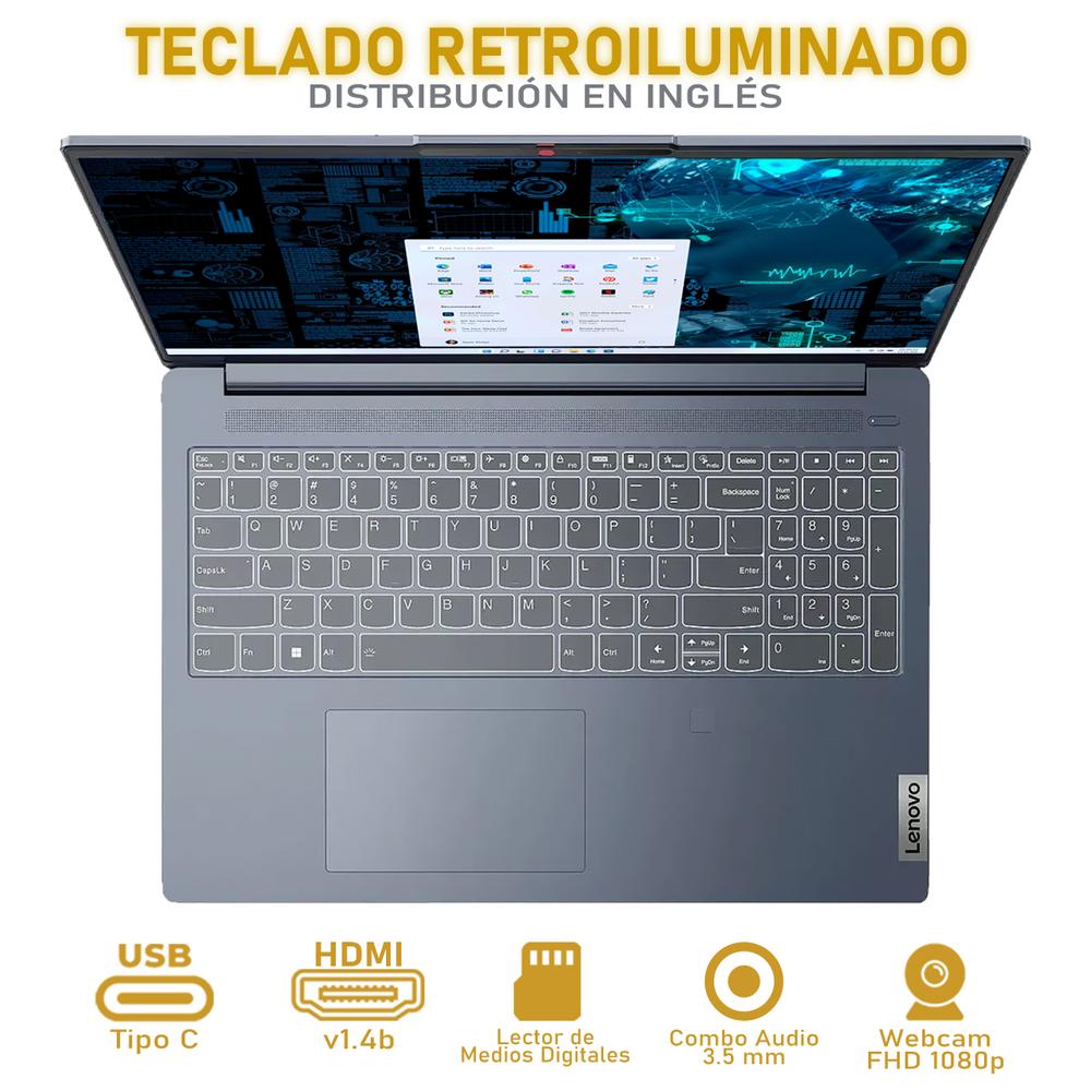 Foto 6 pulgar | Laptop Lenovo Slim 5i Intel Core Ultra 7 150u 16gb Ram 1tb Ssd 16'' Touch Windows 11 Home Teclado En Ingles