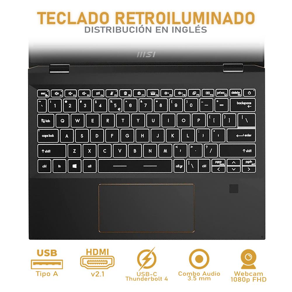 Foto 6 pulgar | Laptop MSI Summit E13 Intel Core Ultra 7 155H Intel Arc 16 GB RAM 1 TB SSD 13.3'' Touch Windows 11 Home Teclado Inglés