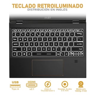 Foto 5 | Laptop MSI Summit E13 Intel Core Ultra 7 155H Intel Arc 16 GB RAM 1 TB SSD 13.3'' Touch Windows 11 Home Teclado Inglés