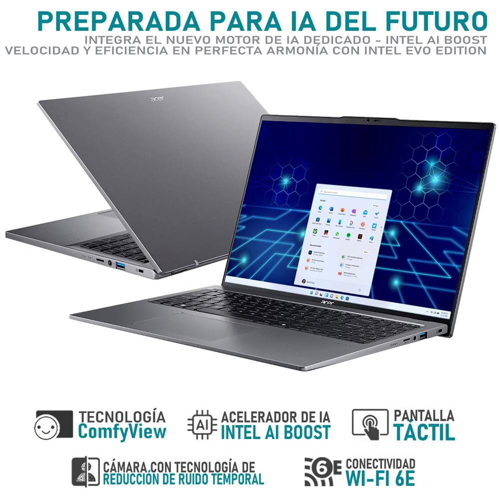 Foto 5 pulgar | Laptop Acer Swift Go 16 Intel Core Ultra 9 185H Intel Arc 32GB RAM 1TB SSD 16'' Touch Windows 11 Home Teclado en Inglés