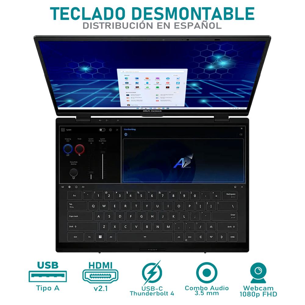Foto 5 | Laptop Asus Zenbook Duo Intel Core Ultra 9 185h Intel Arc 32gb Ram 2tb 14'' Oled Touchscreen Windows 11 Home Tec