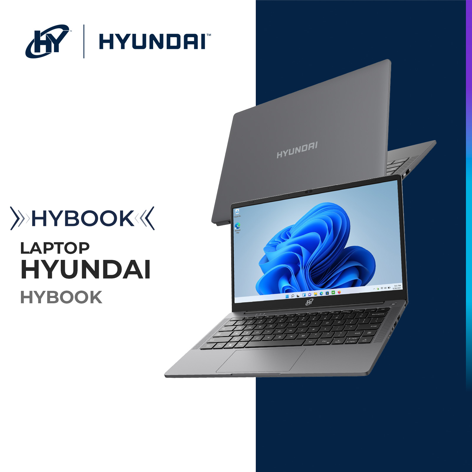 Foto 3 pulgar | Laptop Hyundai Hybook 14.1'' Tn, Intel Gemini Lake N4020, 4gb, 128gb, Windows 11 Home - Gris Espacial